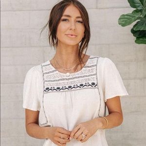 White embroidered blouse